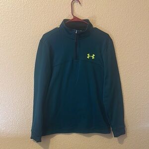 Under Armour Teal Half-Zip with Neon Logo